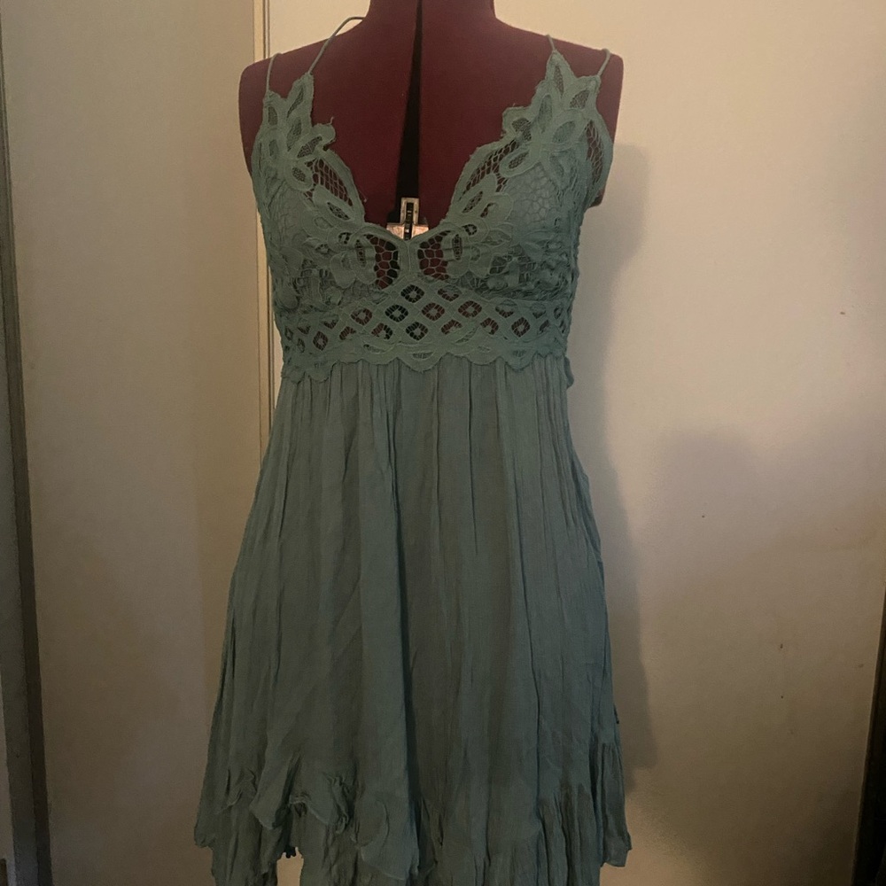 Bohemian Lace Dress in Teal
